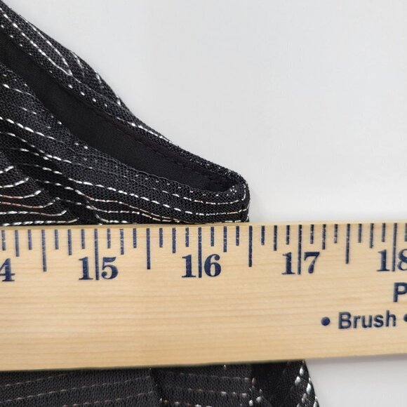 H&M Women Black Metallic Stripe Scoopneck Sleeveless Cocktail Mini Dress Small - Picture 9 of 12